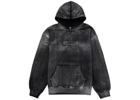 Supreme Mm6 Maison Margiela Foil Box Logo Hooded Sweatshirt Black Outdoor Wear Fitted Silhouette