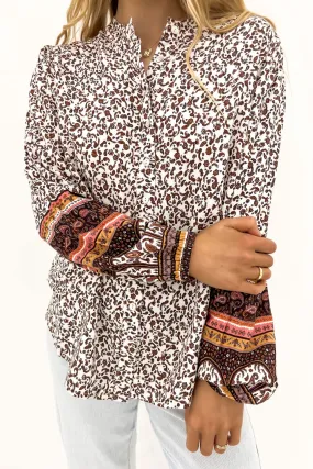Honey Floral Shirt Print Effortless Style Thermal Regulation Fabric