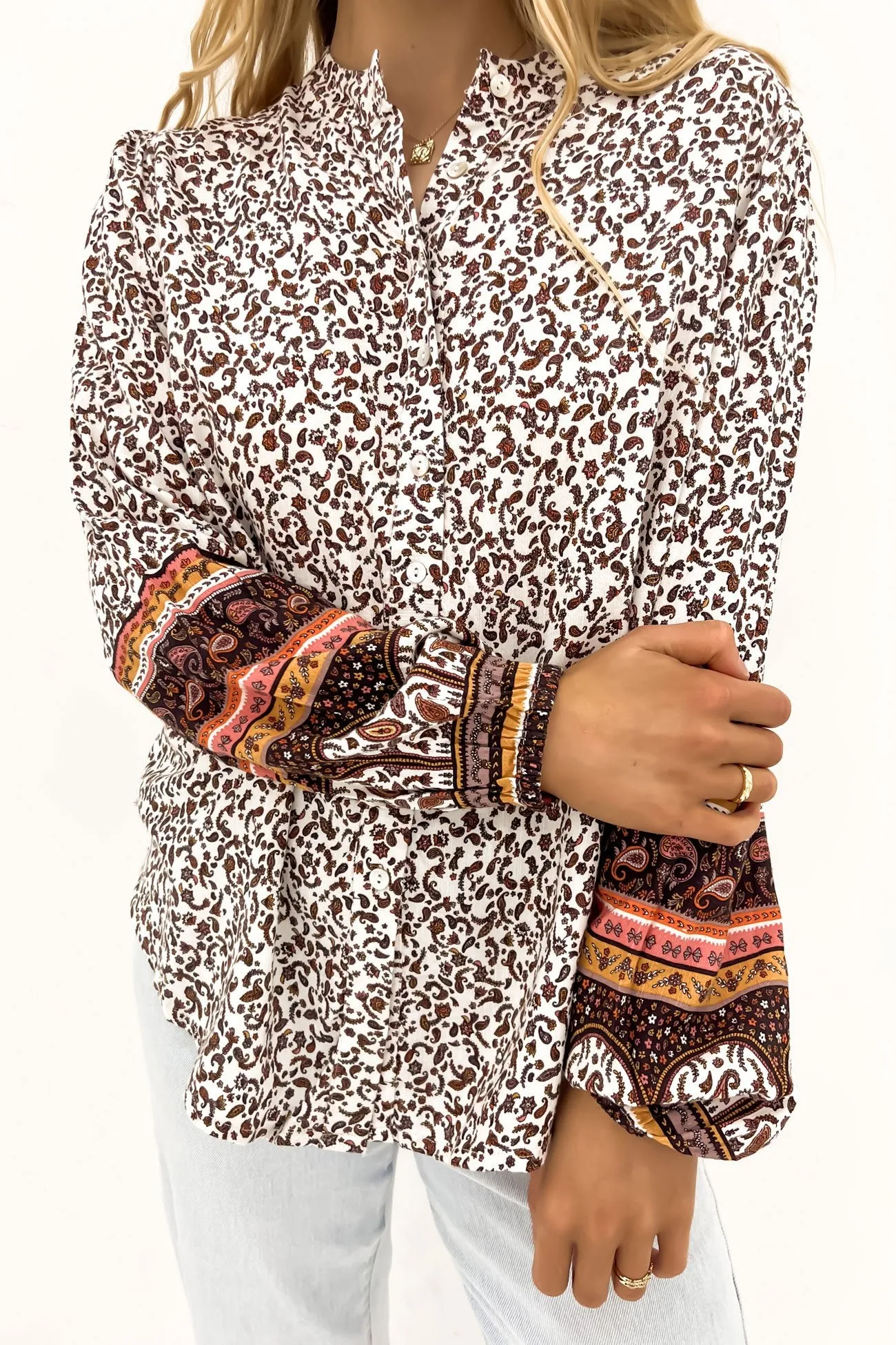 Honey Floral Shirt Print Effortless Style Thermal Regulation Fabric