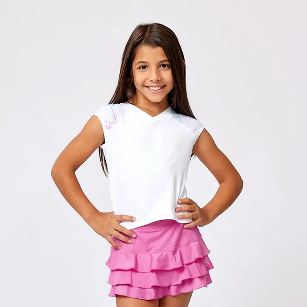 Sofibella Girls Spectrum Cap Sleeve - White/Spectrum Shape - Retention