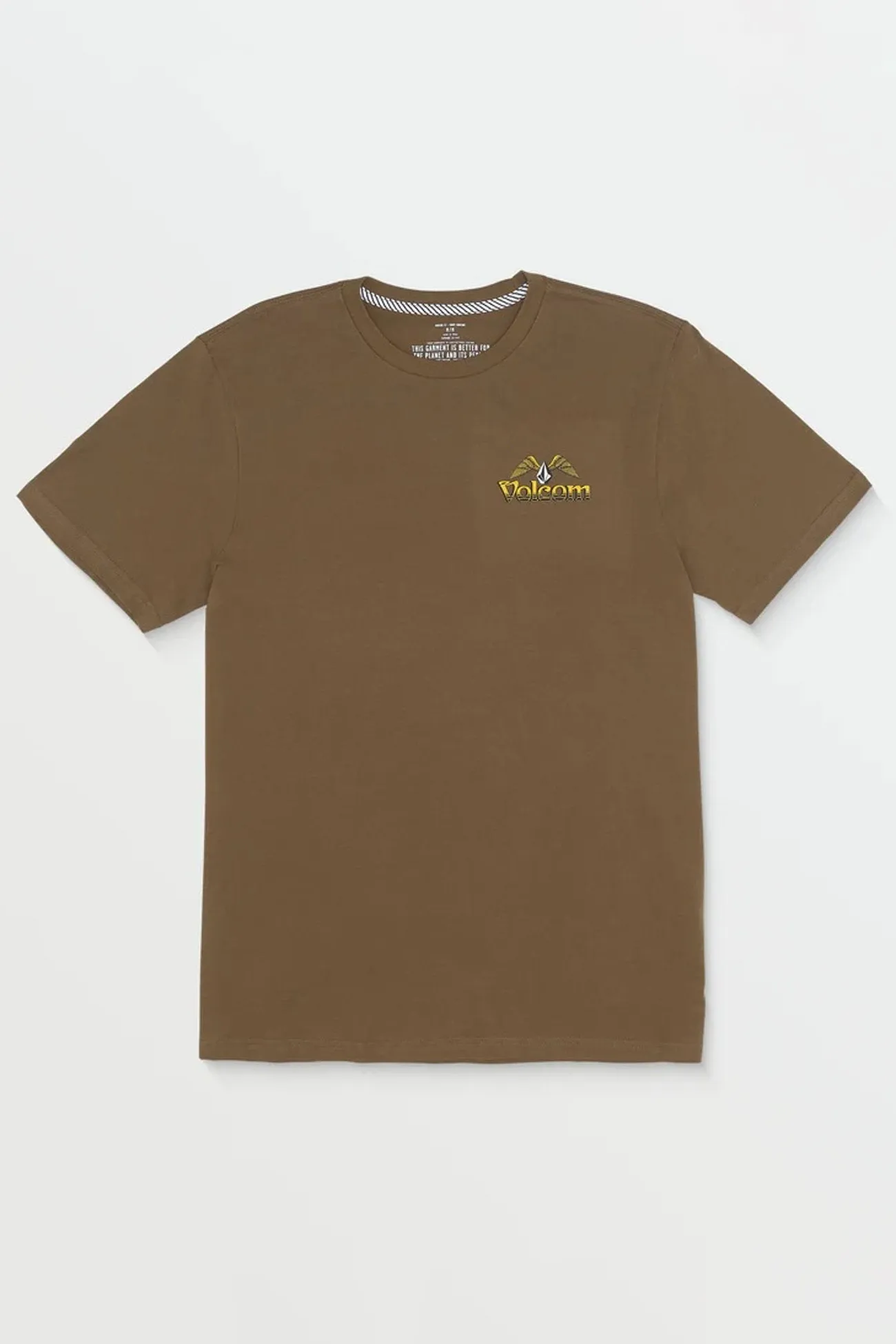 VintageWashEffect Elegant and Relaxed Soaring Since 91 Short Sleeve Tee Dark Earth