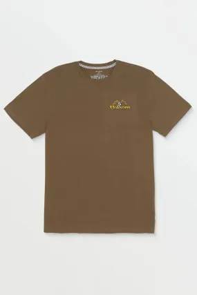 VintageWashEffect Elegant and Relaxed Soaring Since 91 Short Sleeve Tee Dark Earth