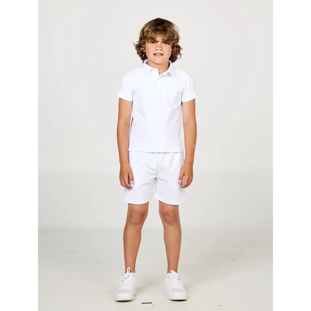 Anti-static Precision Cut Sofibella Boy's Perfect Volley Essential Shorts - White