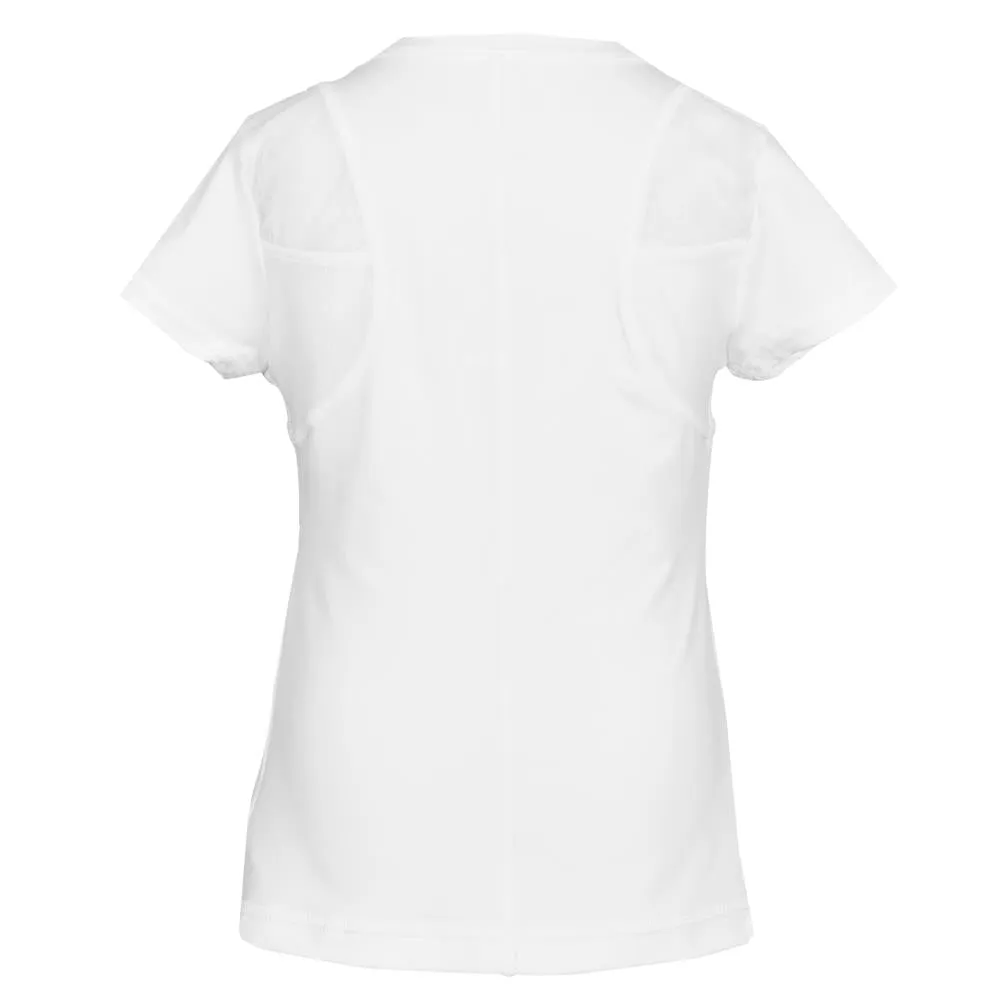Functional Steam Ironable Sofibella Girls Club Lux Short Sleeve Top - White