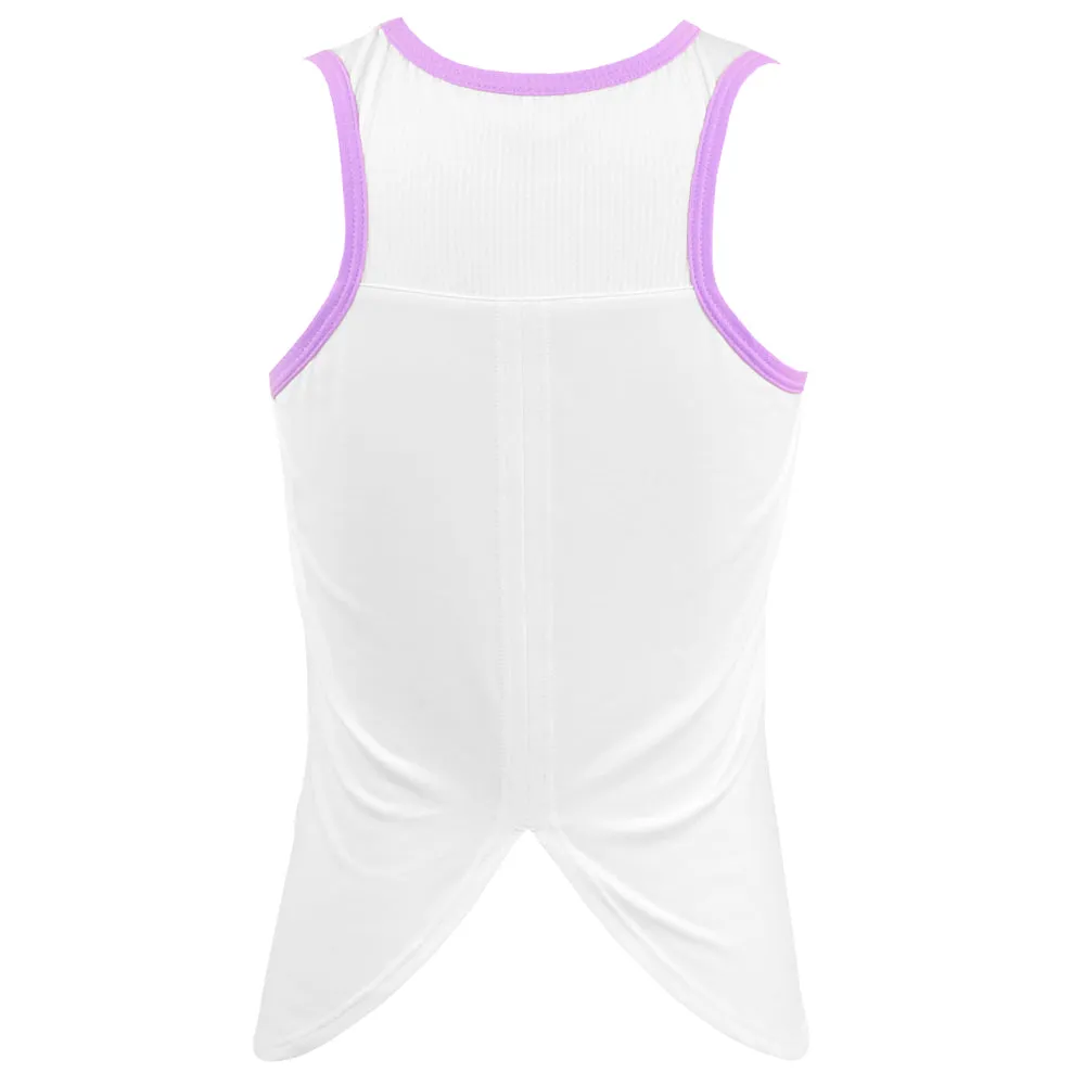 Comfortable Embellishment Details Sofibella Girl's Fun Stripes Racerbank Tank - White/Lavender