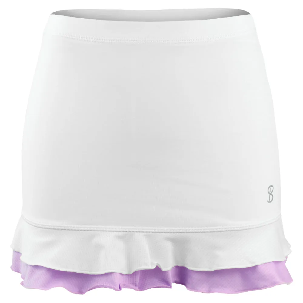 Elite Core Natural Touch Sofibella Girl's Fun Stripes Ruffle Skort - White/Lavender