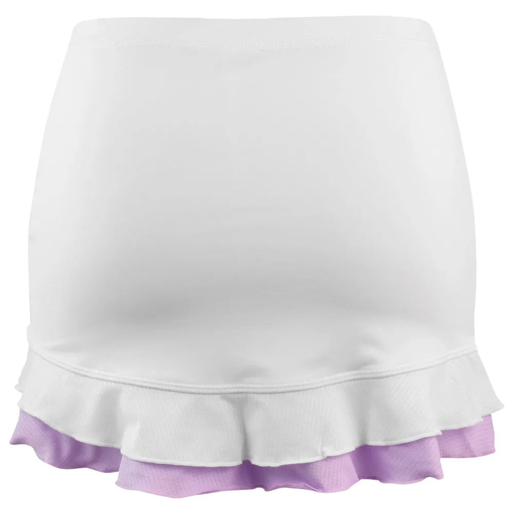 Sofibella Girl's Fun Stripes Ruffle Skort - White/Lavender Relaxed Weaving