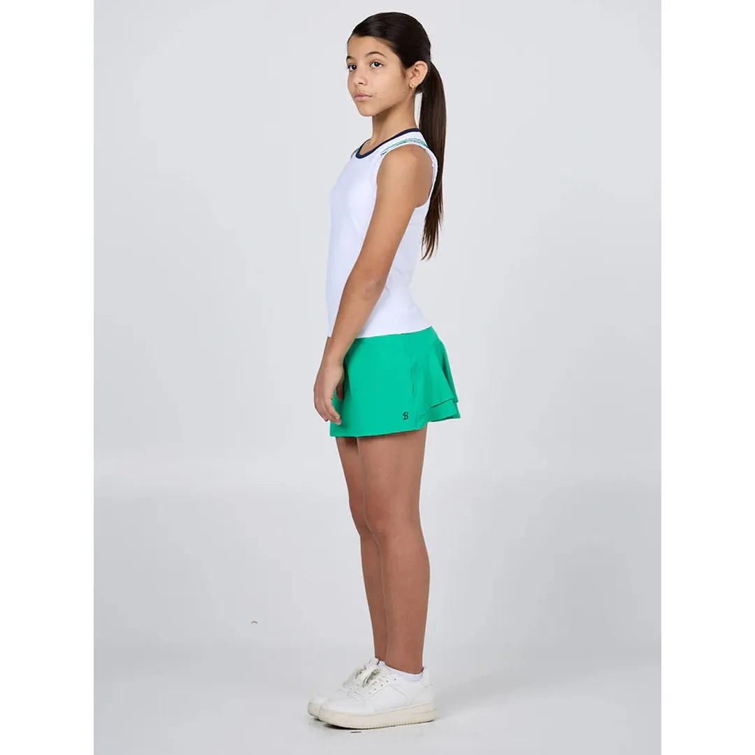 Zippered Hood Sofibella Girl's Green Spirit Baseline Tank - White