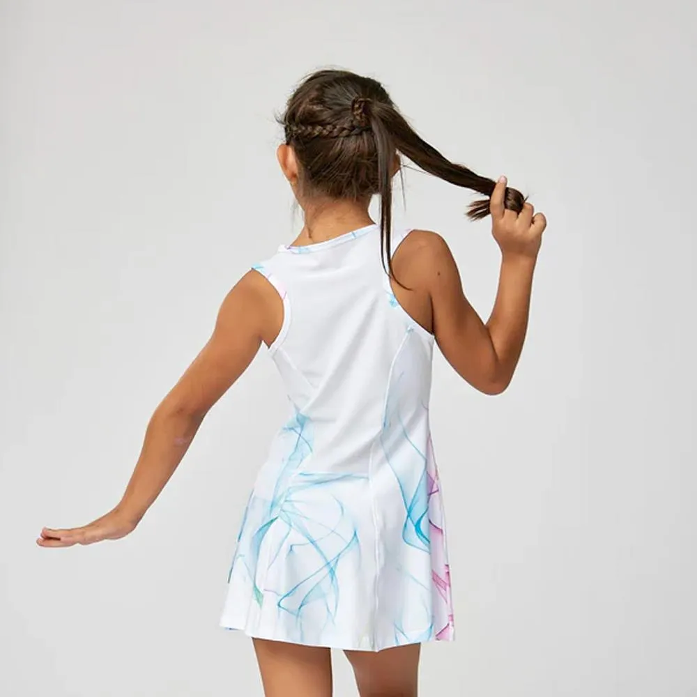 Sofibella Girls Spectrum Dress - White/Spectrum Fitted Design