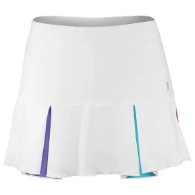 moisture - wicking leatherette Sofibella Girls Spectrum Pleat Skort - White