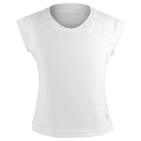 silk blend Zipped Sofibella Girls UV Colors Cap Sleeve Tee - White