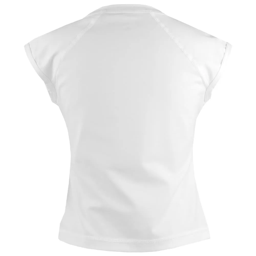 Ribbed edge Pockets included Sofibella Girls UV Colors Cap Sleeve Tee - White