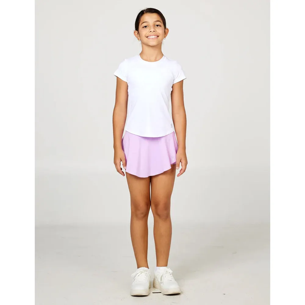 Sofibella Girl's UV Colors New Short Sleeve Tee - White Breathable Texture