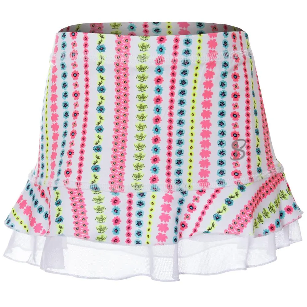 Sofibella Girls UV Colors Ruffle Skort - Candy Print Comfortable hem