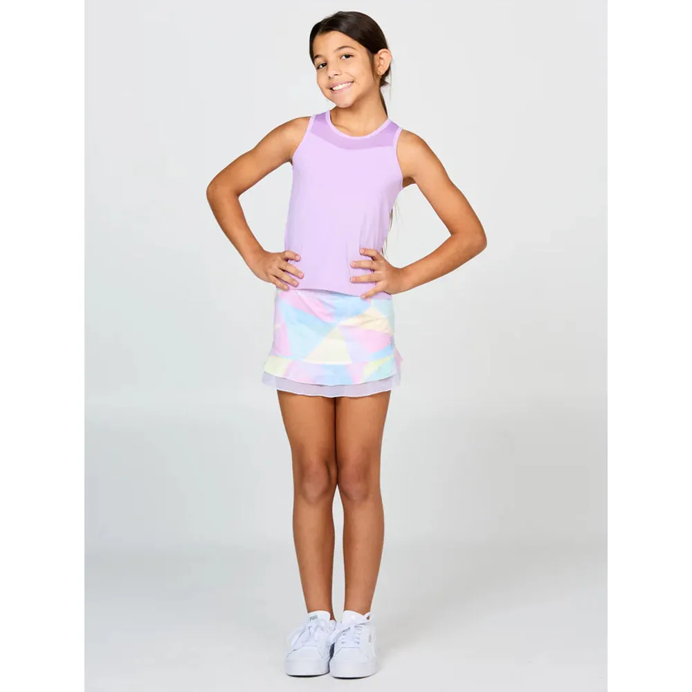 Sofibella Girl's UV Colors Ruffle Skort - Rainbow Prism Anti - odor Fine Workmanship