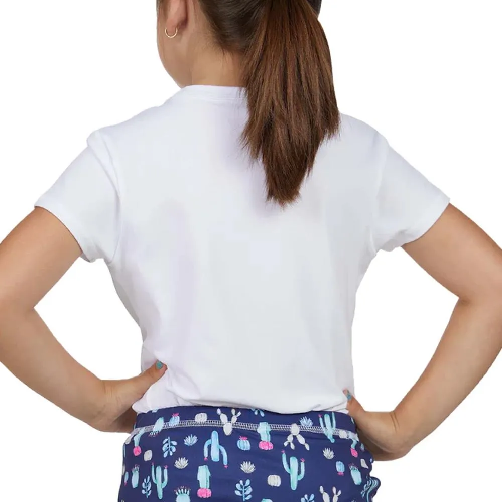Sofibella Girls UV Colors Short Sleeve Tie Tee - White Removable lining