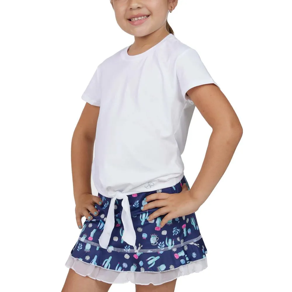 Sofibella Girls UV Colors Short Sleeve Tie Tee - White Minimalist Comfortable seams