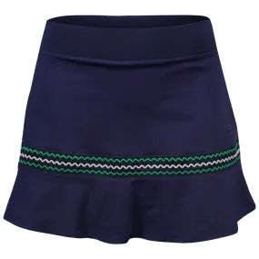 Sofibella Women's Green Spirit 14" Skort - Navy Stylish Design Metallic Details Printed