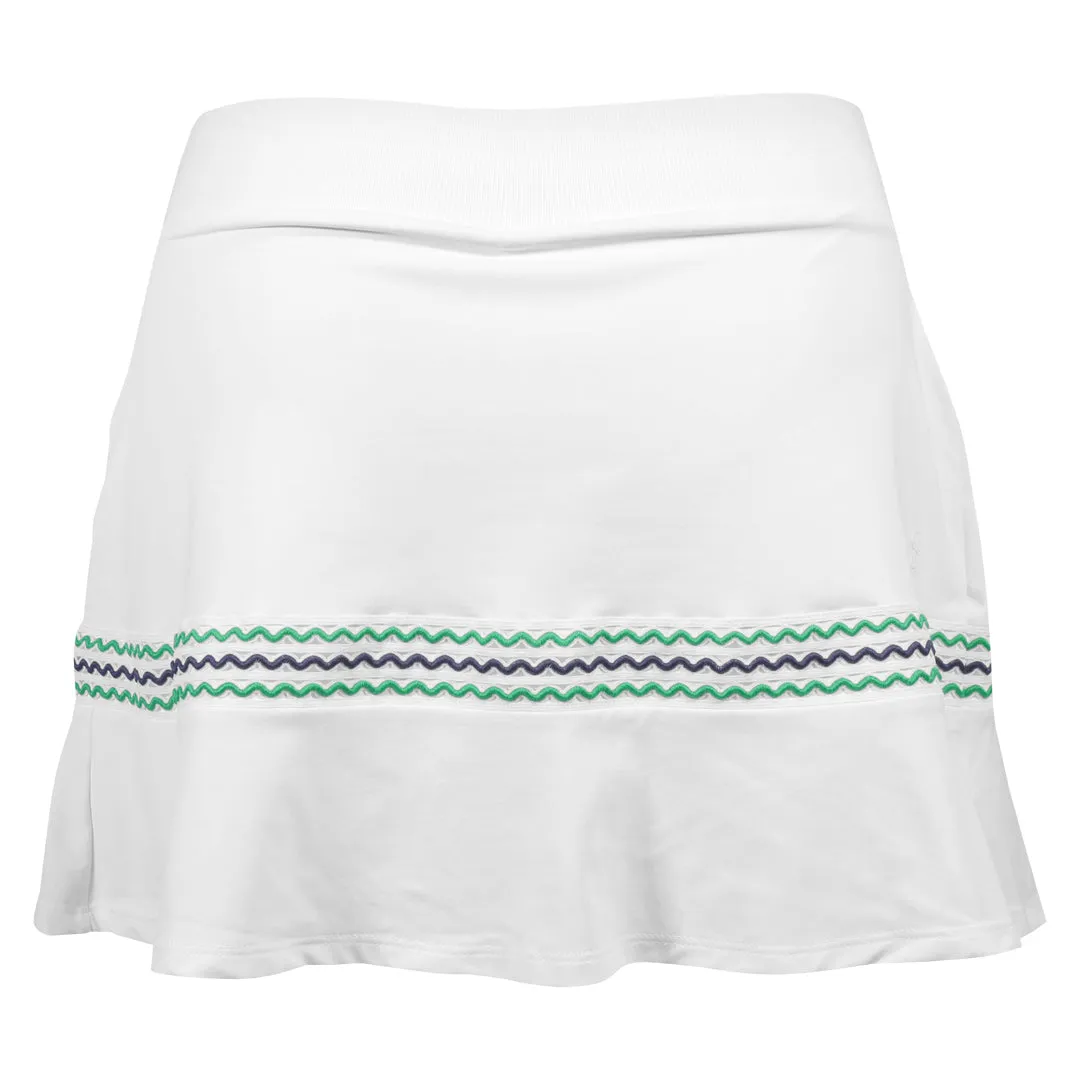 Strapped Handmade Sofibella Women's Green Spirit 14" Skort - White water-repellent