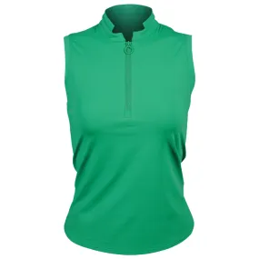 Sofibella Women's Green Spirit 23" Sleeveless Top - Zen Moisture wicking Hook-and-eye closure