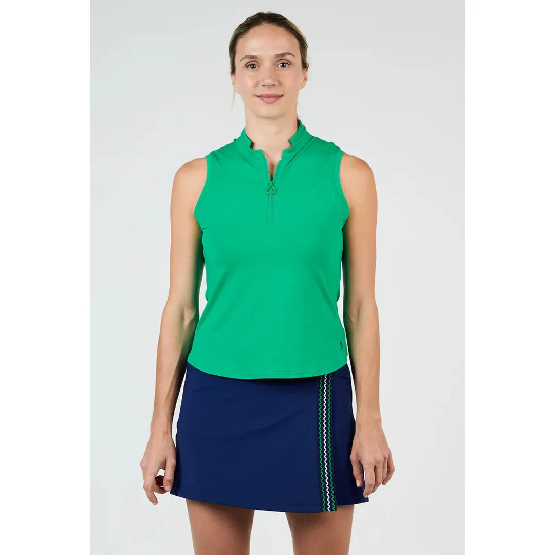 Sofibella Women's Green Spirit 23" Sleeveless Top - Zen Moisture wicking Anti-wrinkle
