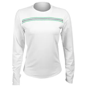 Sofibella Women's Green Spirit Longsleeve Top - White Full-length Hooded Silk Lining