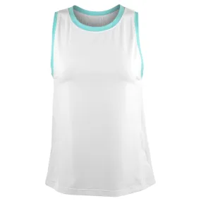 Sofibella Women's On the Dot Sleeveless - White/Air Checked Pattern Decorative Trim Twill Weave
