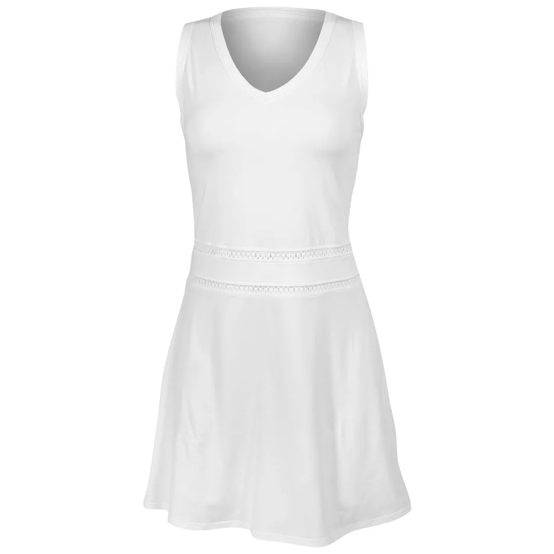 Pockets Design Elastic design Sofibella Women's Tr??s Blanc Dress - White folding