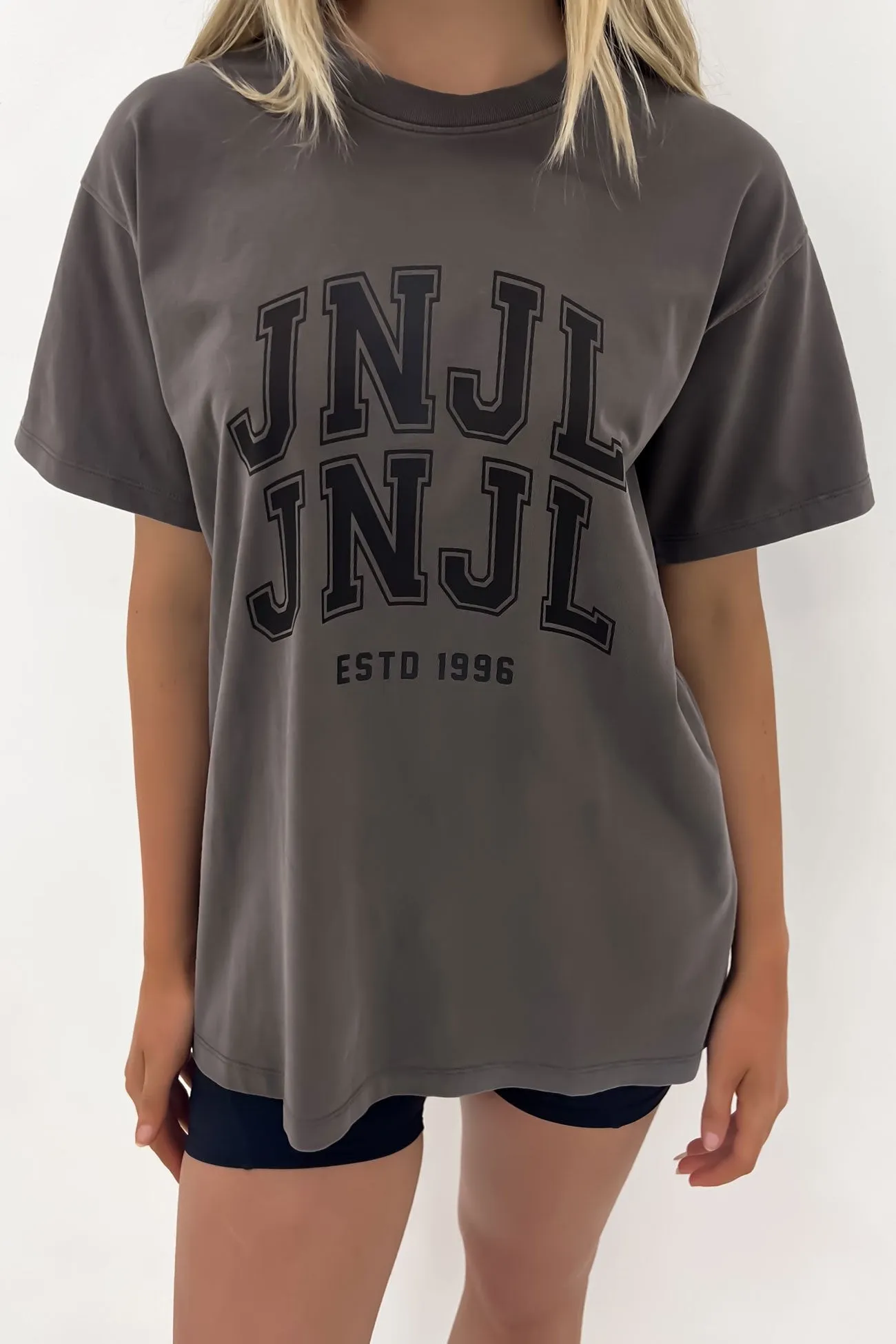 JNJL League Tee Charcoal Relaxed Fit Fashion Ready