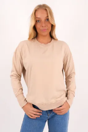 colorful Leather Farrah Long Sleeve Oatmeal