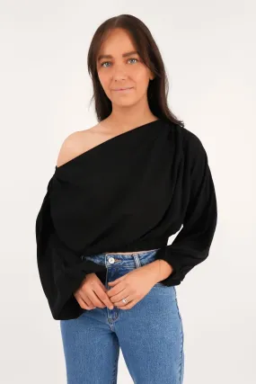 Custom - made Style - conscious Harla Long Sleeve Top Black