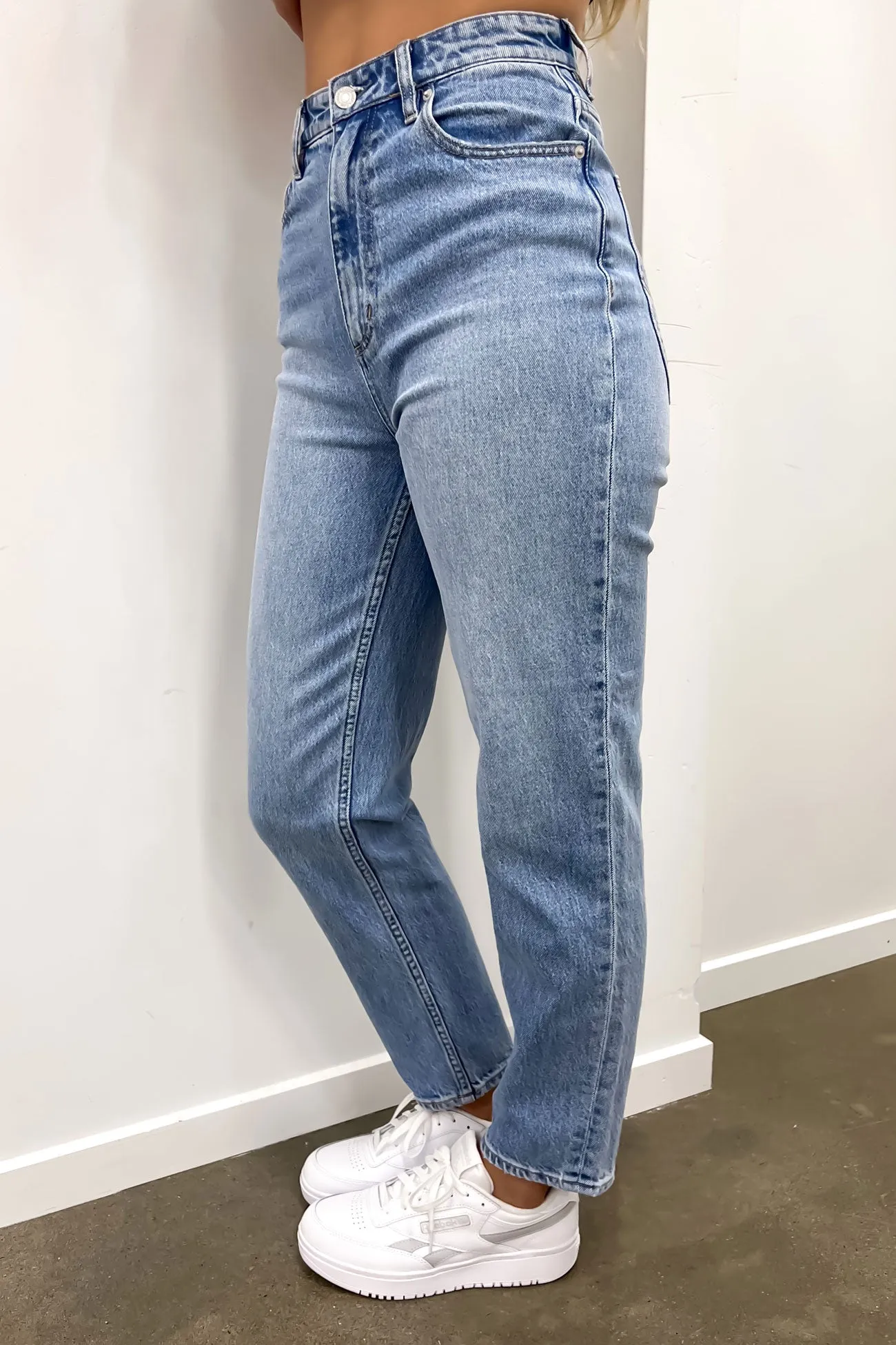 Lockstitch Construction High Moms Jean Blue Elysium
