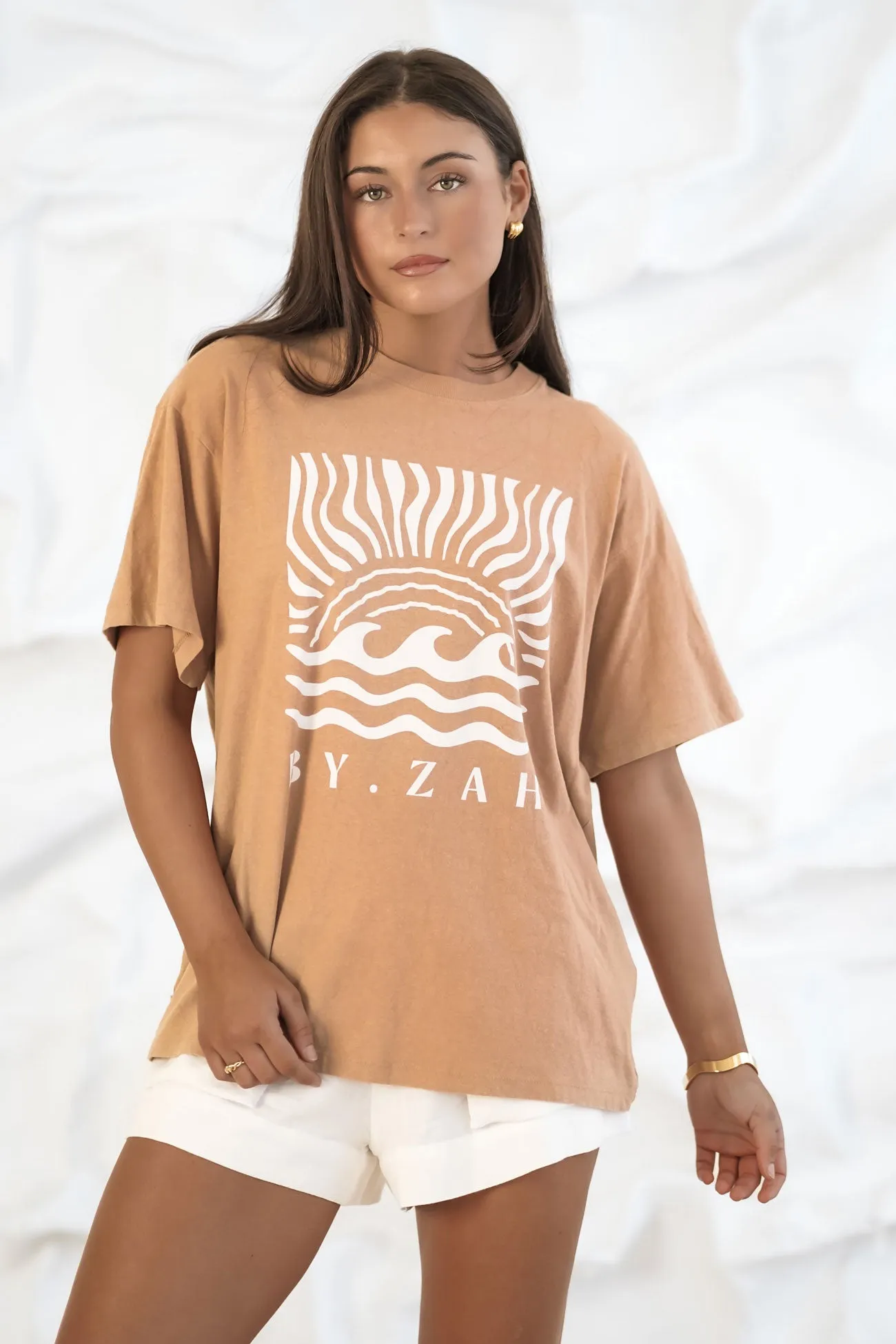 Versatile Look Rise Tee Tan