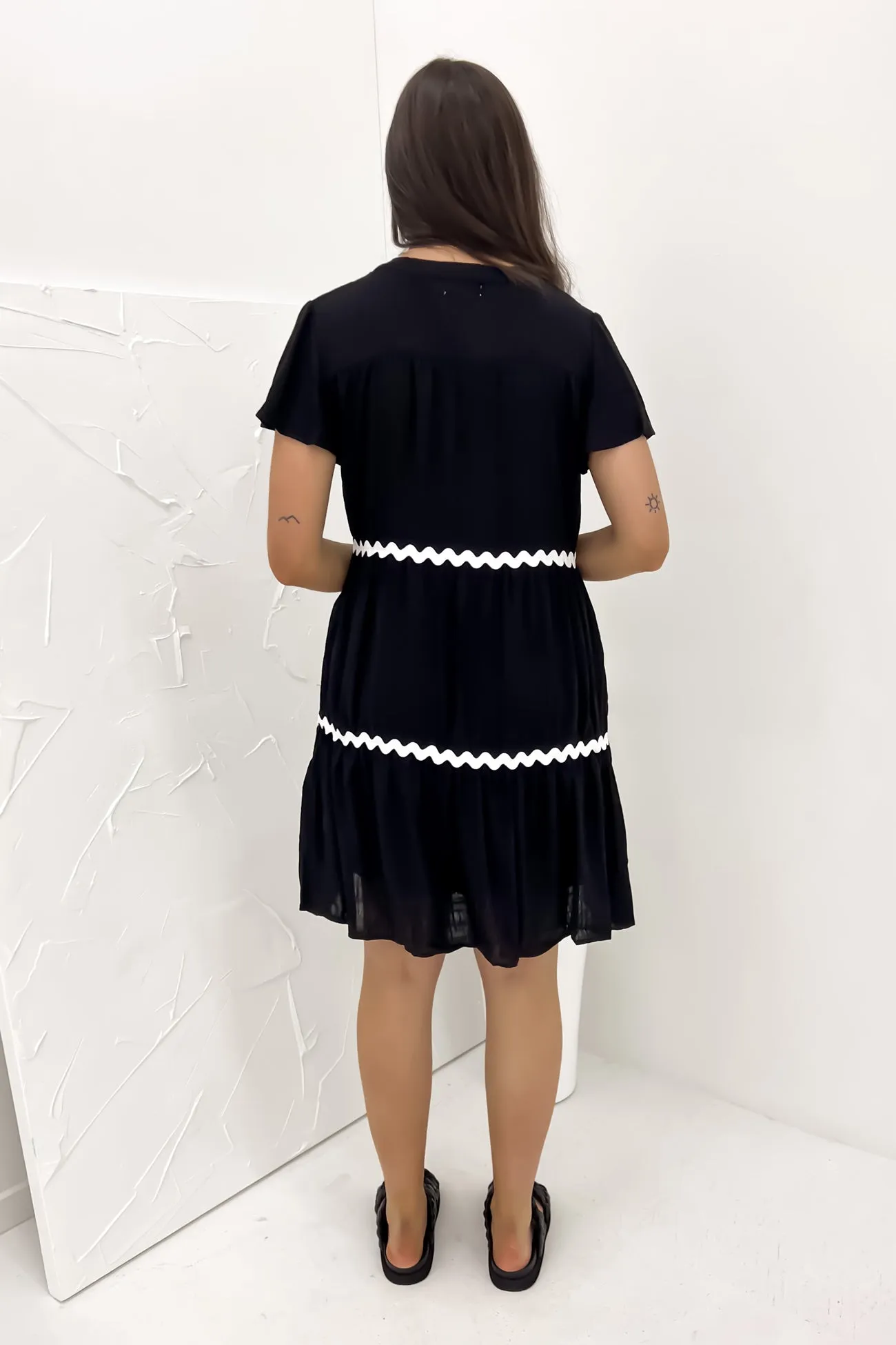 Sleek Layer Bethany Mini Dress Black