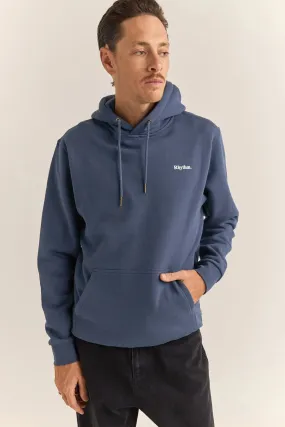 Brand Fleece Hood Navy Casual Feel