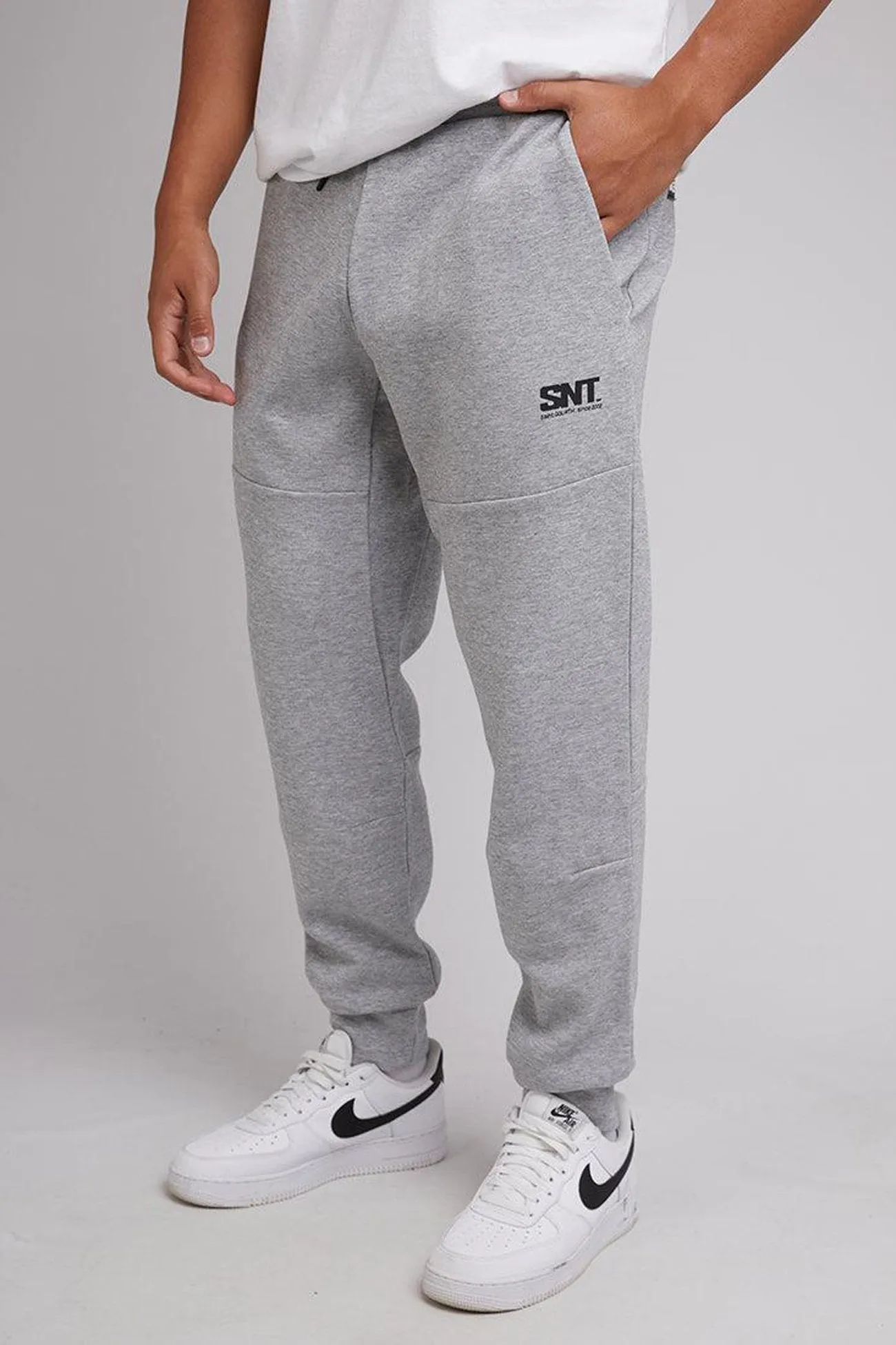 Reflective Trim Options Tech Track Pant Grey Marle