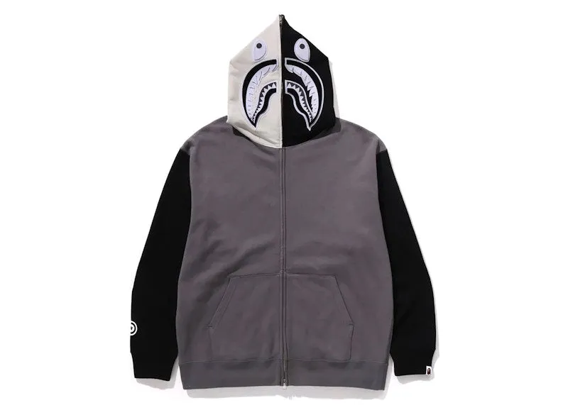 Fashionable Style Fitted Bape Shark Full Zip I Hoodie Black