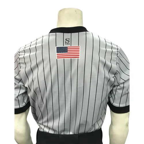 IAABO Logo Grey Referee Shirt w/ Flag on Back Microfiber Material