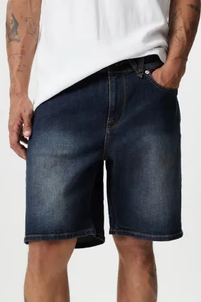 Multi Directional Flex Zones Glide On Mobility Cut Solver Denim Short 19 New Vintage Blue
