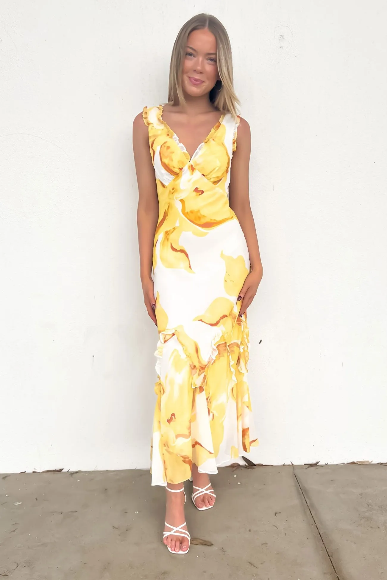 Sophie Maxi Dress Marigold Modern Look Square-Neck