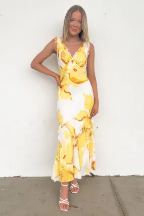 Sophie Maxi Dress Marigold Balanced Look Scalloped-Edge