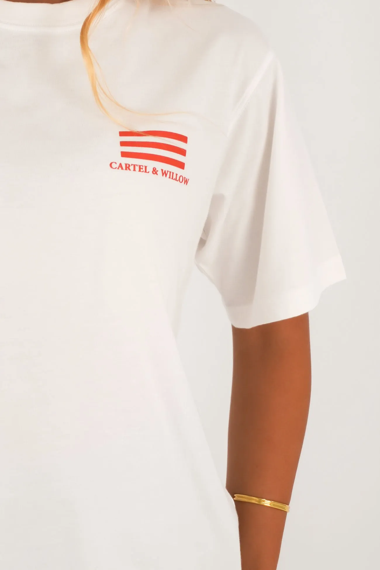 Ribbed Collar Trim Self Fabric Tape Sophie Tee Bar White
