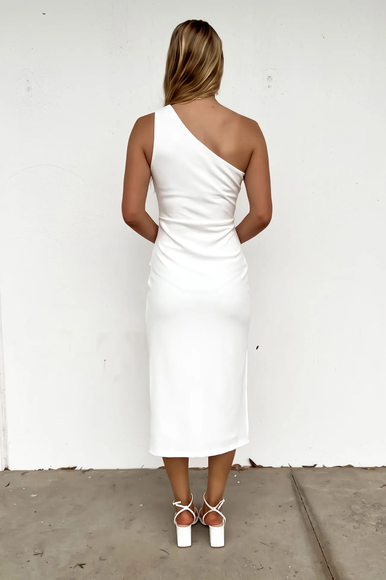 Easy Drape Grace Soft Laney Midi Dress White