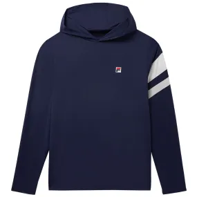 SmoothEdging Bonded Seam Technology Speed Ready Fila Men's Essentials Longsleeve Hoodie - Fila Navy/White