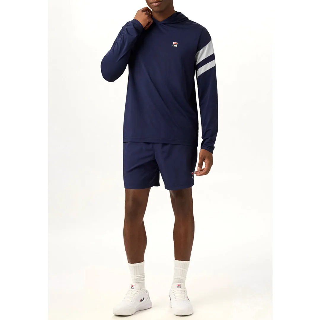 Royal Charm Hero Tale Speed Ready Fila Men's Essentials Longsleeve Hoodie - Fila Navy/White