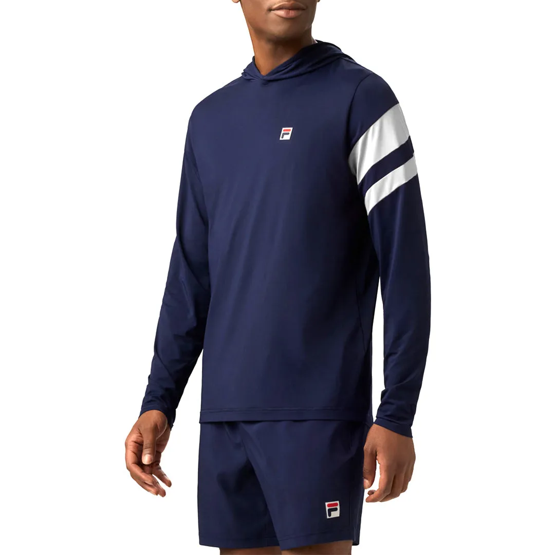 Speed Ready Fila Men's Essentials Longsleeve Hoodie - Fila Navy/White Morning Ease Crown Fit