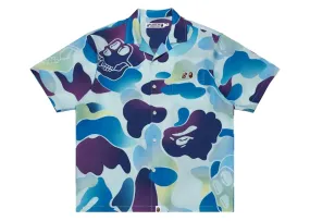 Bape X Bored Ape Yacht Club Hawaiian Shirt Blue Microfiber Material
