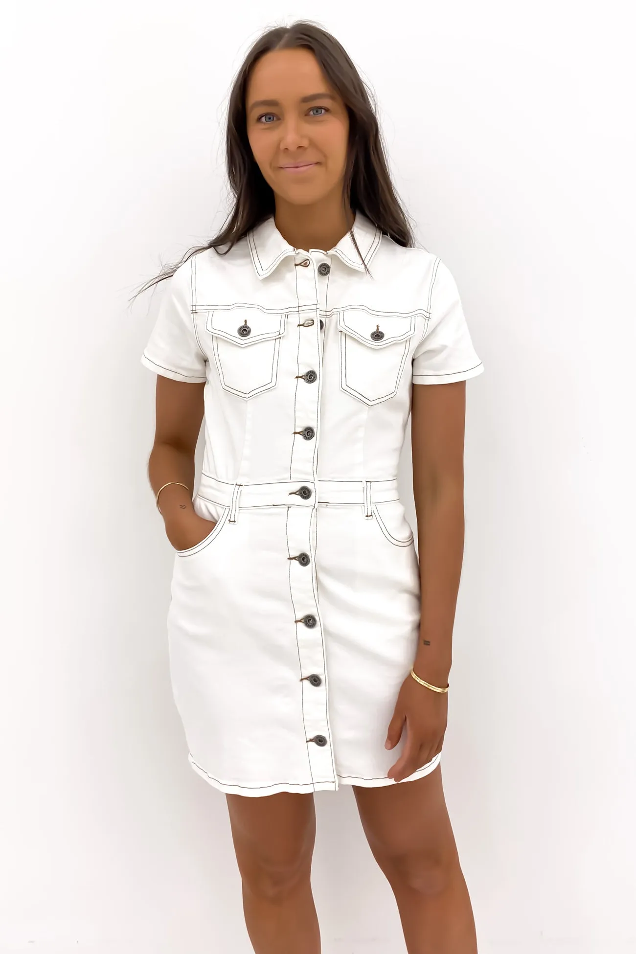 Polished Look New Mood Shay Mini Dress Vintage White