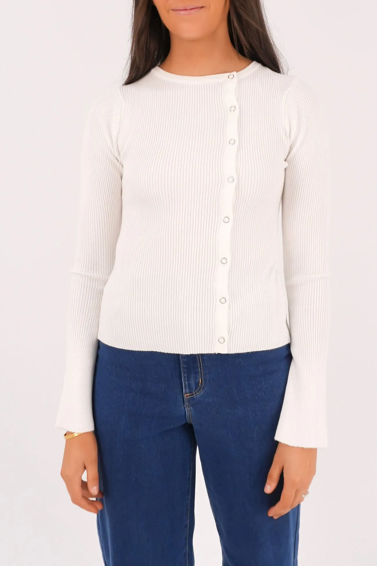 Pet Friendly Marleigh Knit Long Sleeve White