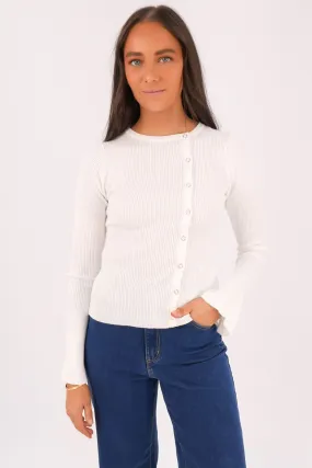 Home Relaxation TV show Marleigh Knit Long Sleeve White